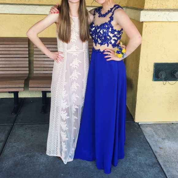 Forever 21 Contemporary Light Pink Long Lacy Dress - Picture 6 of 6